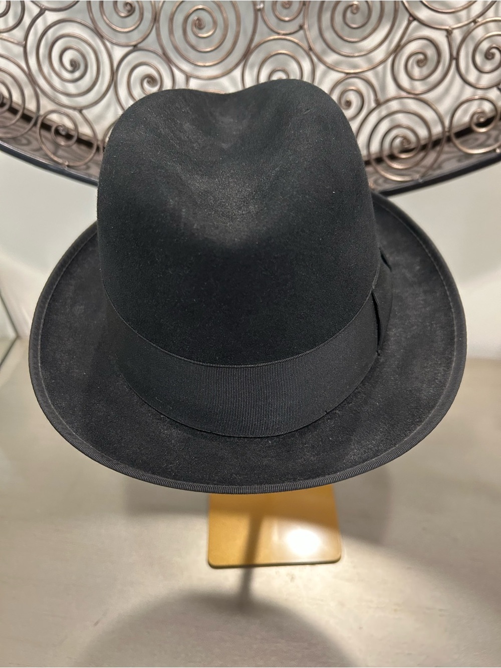 Vintage Creighton Comfort Quality Black Felt Fedora Hat Mens 6 7/8